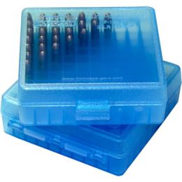 MTM Ammo Box 100 Round Flip Top For .22 LR 25 ACP Clear Blue
